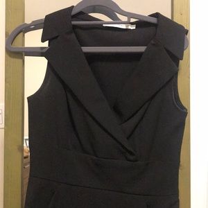 Black chaiken profile collared suit dress